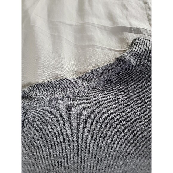 Oscar De La Renta Sweater Mens L 1/4 Zip Pullover Gray Preppy Casual Soft Knit - Picture 12 of 12